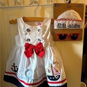 Good Lad White and Red Sailor Dress Set